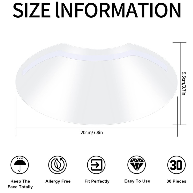 Xujinsongg 50 Pcs Clear Face Visors, Plastic Transparent Shower Face