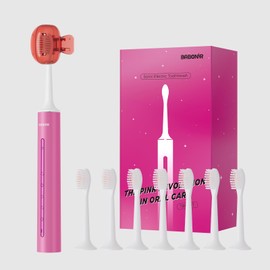 BABONIR BABONIR Sonic Electric Toothbrush with 8 Brush Heads for Adults & Kids 3+, One Charge for 180 Days, 5 Modes, Smart Timer, IPX7 Waterproof, Rechargeable Toothbrush with Brush Cover, Dark Pink