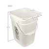 5.3 Gallon Black Rectangular Bucket/Pail with Hinged Snap Lid, 2