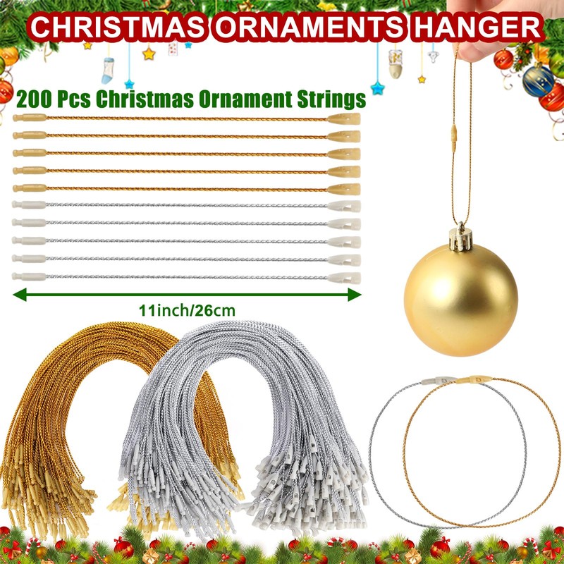 AUGSUN Christmas Baubles Hanger Hooks, Pack of 200 Christmas Tree