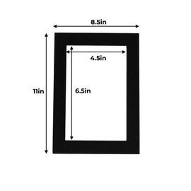 8.5x11 Black Mat for 5x7 Photo - Precut Black with Black Core Picture Matboard for Frames Measuring 8.5 x 11 Inches - Bevel Cut Matte to Display Art Measuring 5 x 7 Inches - Acid Free ONE MAT