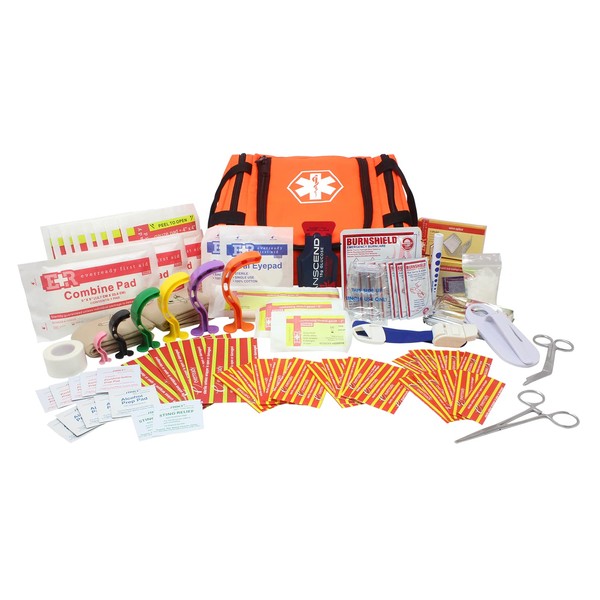 Ever Ready First Aid EMS First Responder Fully Stocked Trauma First Aid Kit – Orange
