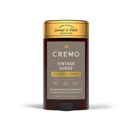 Cremo Vintage Suede Antiperspirant & Deodorant for Men, 48-hour Sweat and Odor Protection, 2.65oz