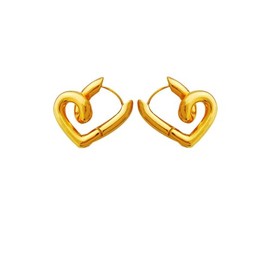 Minimalist Twist Heart Earrings for Women Silver Gold Plated Love Heart Huggie Hoop Earrings OL Ladies Gift (gold)