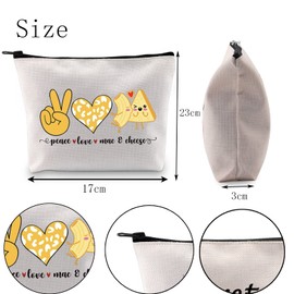 Funny Mac and Cheese Love Food Gift Peace Love Mac and Cheese Cosmetic Bag Macaroni and Cheese Gift (Love mac Cheese UK)