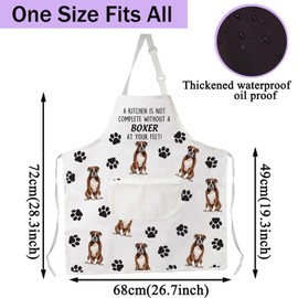 CENWA Boxer Dog Apron With Pockets Boxer Lover Gifts Dog Owner Gifts Adjustable Cooking Apron For Animal Dog Lovers (Boxer Apron CA)