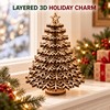 Christmas Tree, Wooden 3D Snowflake Tabletop DIY Paintable Holiday Decor