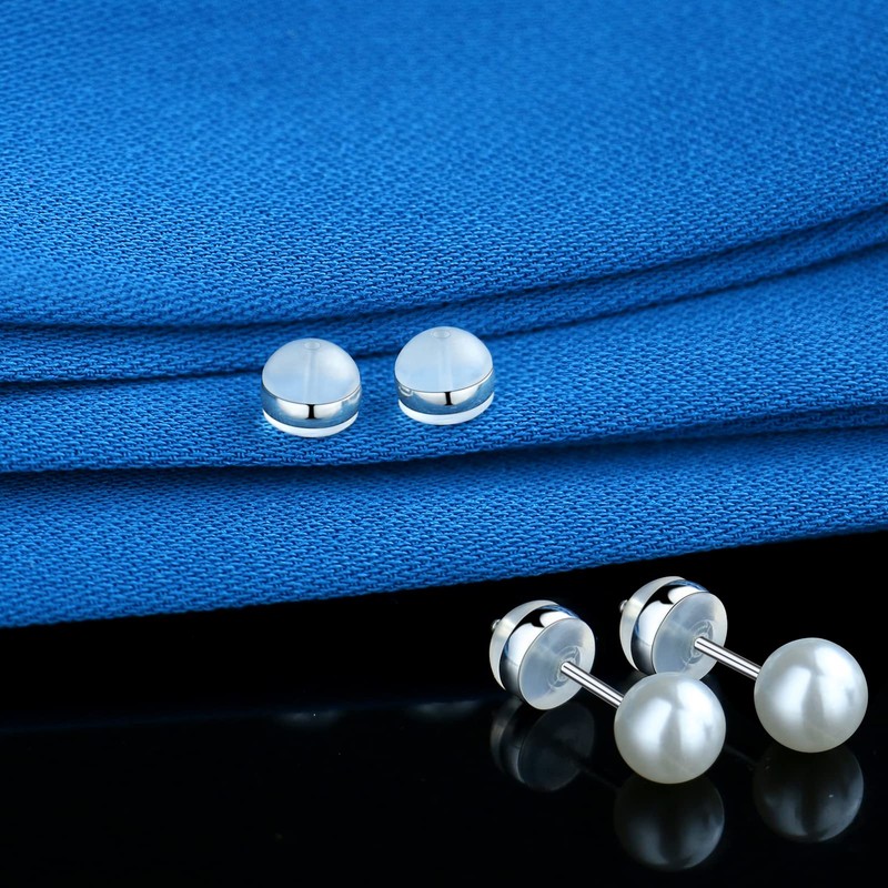 Rubber Earring Backs for Studs, Clear Soft Earring Backs for