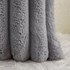 Neelvin Grey Faux Fur Cozy Soft Striped Decorative Throw Pillow