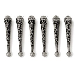 Bolo Tie Tips, Replacement aglets End Caps for Cord or Leather 6 Pack (Antique Silver)