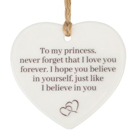 Valentine's Day Gift, Ceramic Heart Keepsake Souvenir Hanging Heart Plaque Ceramic Hanging Sign Meaningful Gifts for Women Girls Wall Door Home Decoration