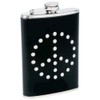Maxam St Peace Hip Flask Drinkware, 8 oz, Black