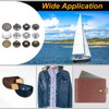 HARFINGTON 24Set Leather Snaps Fasteners Kit 15mm Brass Press-Stud Cap