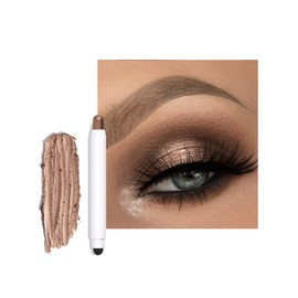 Eyeshadow Stick,Cream Shadow Stick,Glitter Eye Shadow Stick, Brown Eyeshadows Pencil Metallic Bronze, Smooth Long Lasting,2 in 1 dual-ended Eyeshadow Pen