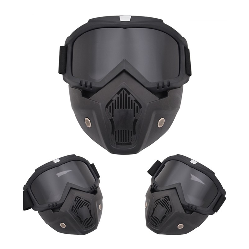 Modular Mask Detachable Goggles Motorcycle Racing Helmet Protective Face Mask