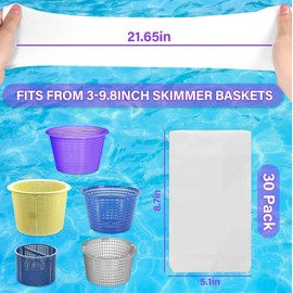 30 Pack Pool Skimmer Socks Fine Mesh Pool Socks fit for Swimming Pool and Spa Pre-Filter Savers Baskets and Skimmers