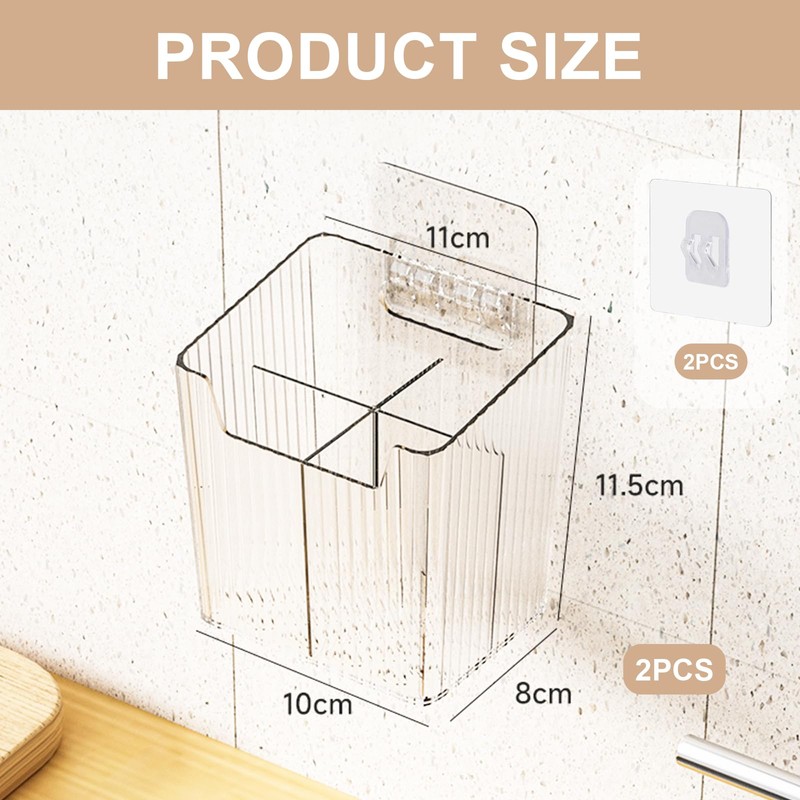 FloralGrace 2-Piece Acrylic Organiser, Clear Makeup Container, Stackable Organiser Baskets