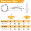 Forbabe Screw Hooks Small 304 Stainless Steel Pack of 20