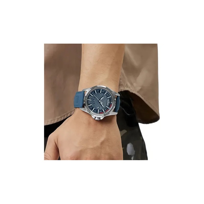 Naviforce Reloj Deportivo Impermeable Quartz Sport Watch, Blue Dial, Silver