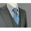 [S&W SHLAX&WING] Men's Necktie Set Steel Blue Solid Color, 3.5"