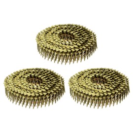 uxcell 1200 Count Siding Nails 1" x 0.083" 15-Degree Ring Shank Full Round Head Collated Wire Coil for Lath and Sheathing Materials