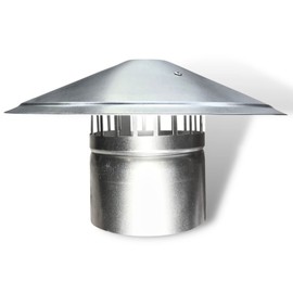 AirTech-UK Stainless Steel Roof Cowl 125mm/150mm Ducting Pipe Woodburner Flue Liner Ventilation Pipe Rain hat Chimney Pot Roof Cowl rain Cover (150mm/6")