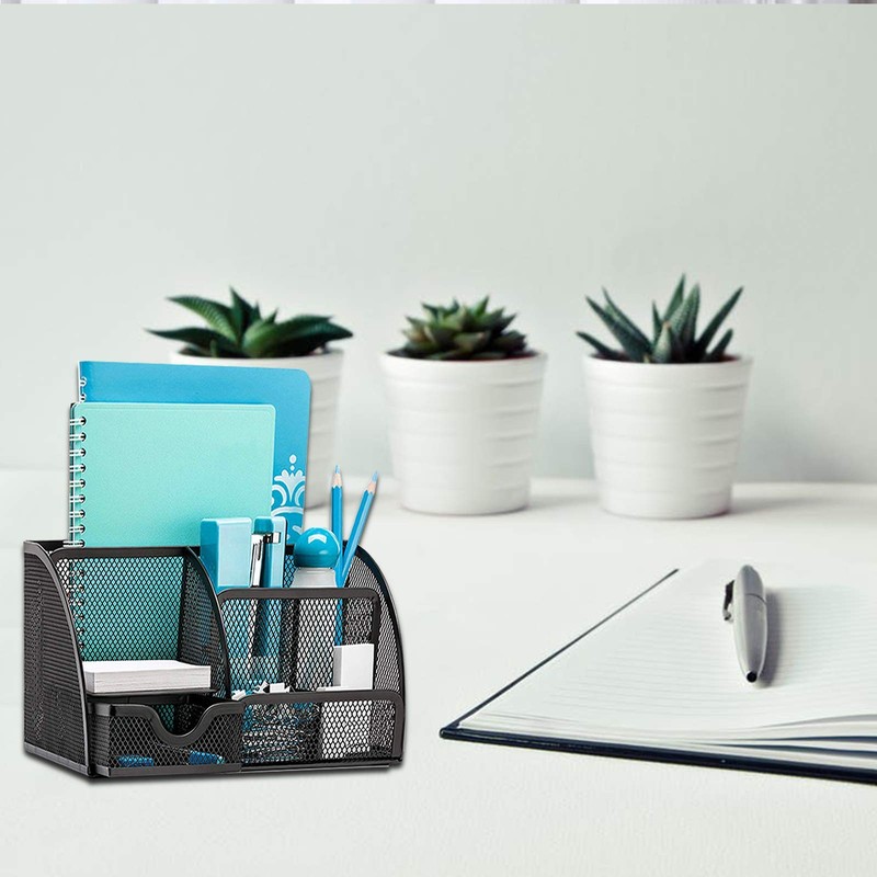 OKPOW Mesh Desk Organizer Desk Tidy Pen Holder 6 Components