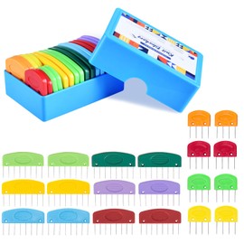 SupRovare Blocking Pins for Knitting & Crochet Projects, 20PCS Stainless Steel Knit Blockers Combs with Storage Box, Rust-Proof Blocking Tools for Wet Blocking Mats,