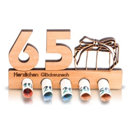 DARO Design - 65th Birthday Money Gift Wooden 65th Anniversary