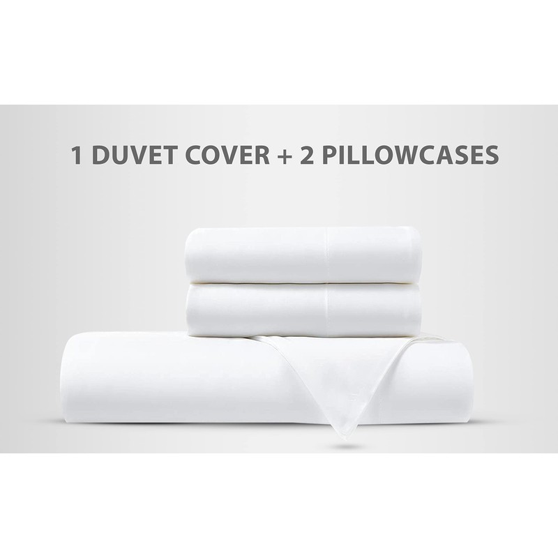 Plain Duvet Cover With Pillow Case Non Iron Percale Quilt