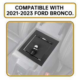 KUAFU Center Console Lock Safe Box Compatible with 2021-2025 Ford Bronco Front Center Console Security Locking Vault Gun Safe w/ 3-Digit Combo Lock Steel Powder Coated Black