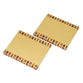 Luxury Gold Tatami Tatami "Kinbroci Imperial Prince Tatami Tatami" with Rim, Set of 2, Thin 0.5 inches (12 mm) Thick, Base for Hinamatsuri Dolls and Figurines (6.7 x 5.5 inches (170 x 140 mm), Gold