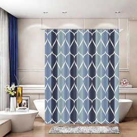 MCCKTIU Blue Shower Curtain Modern Bathroom Shower Curtain Waterproof Fabric Machine Washable Shower Curtain Set 72 x 72 Inches