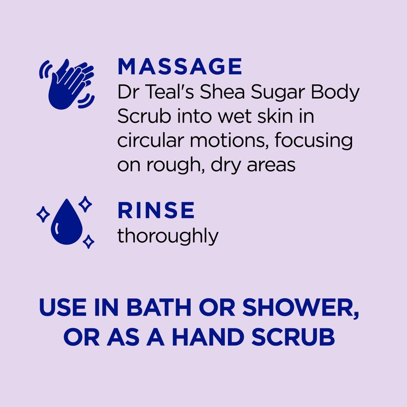 Dr Teal's Shea Sugar Scrub, Lavender Essential Oils, 19 oz