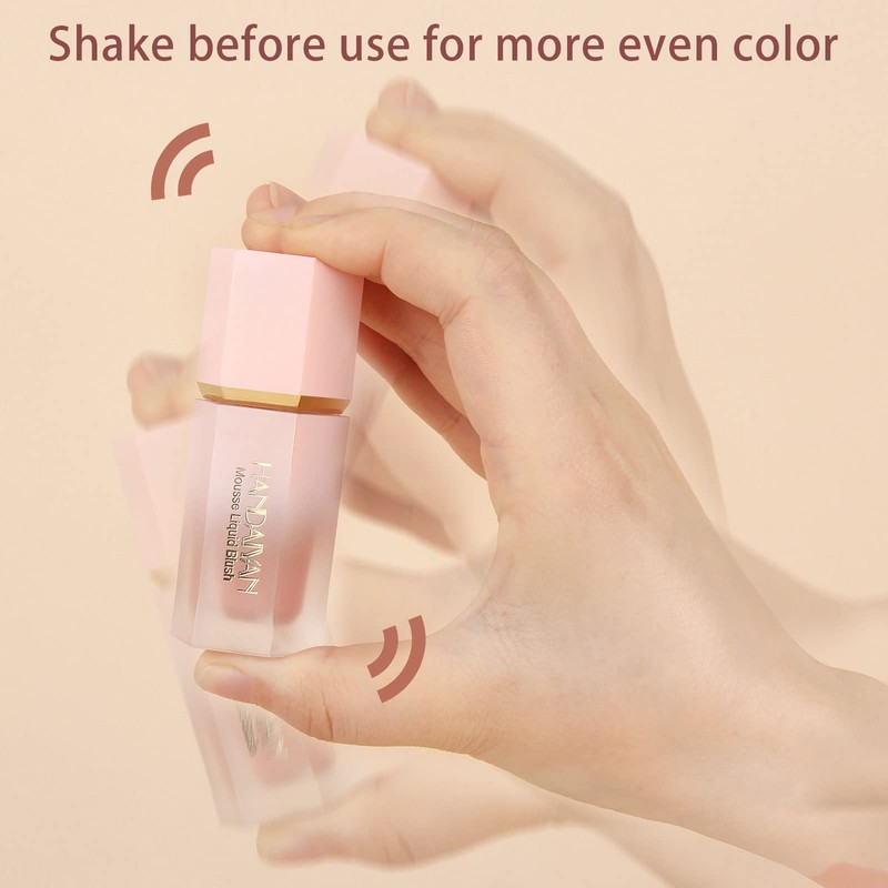HANDAIYAN Liquid Blush, Blush Liquid Matte Natural, Cream Blush Long-Lasting,