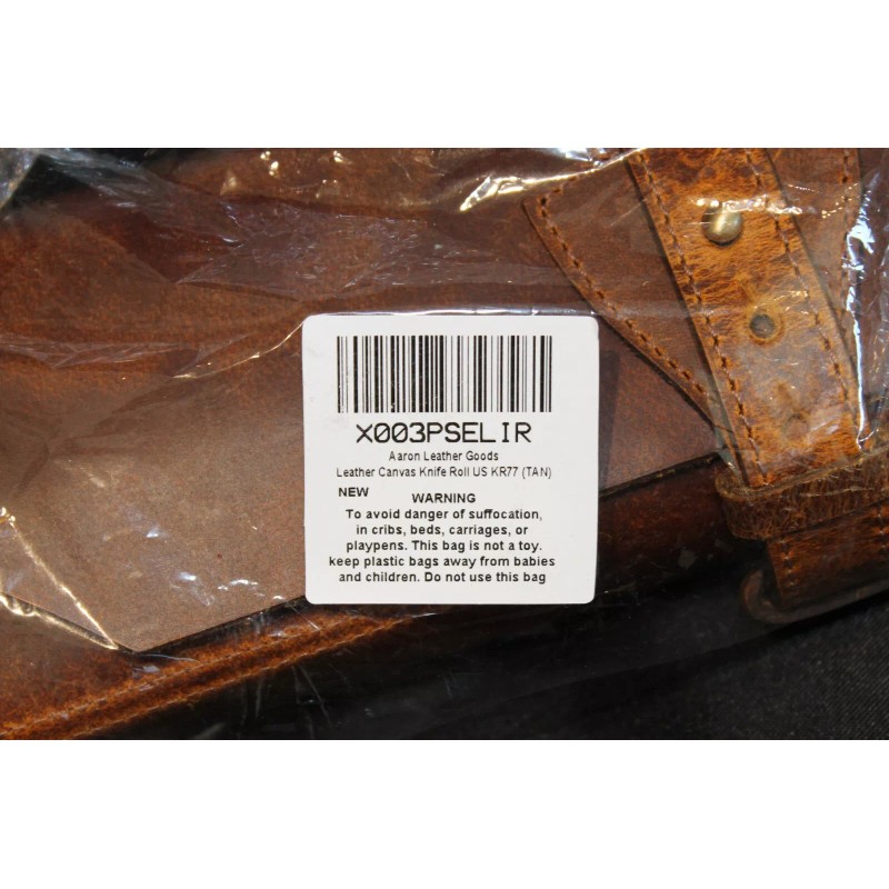 Aaron Leather Goods LEATHER Chef's Knife Roll TAN KR77 Leather