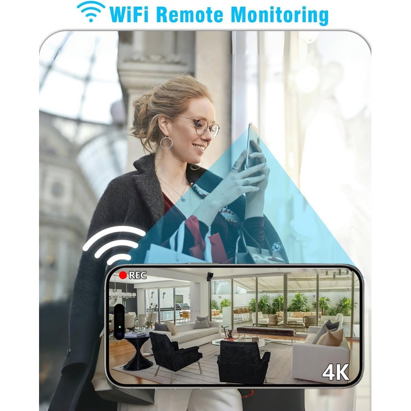 Wireless Home Camera Mini WiFi Security Camera 2K Small Cameras