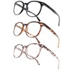 KoKoBin 3 Pack Reading Glasses for Women 1.75 Round Style