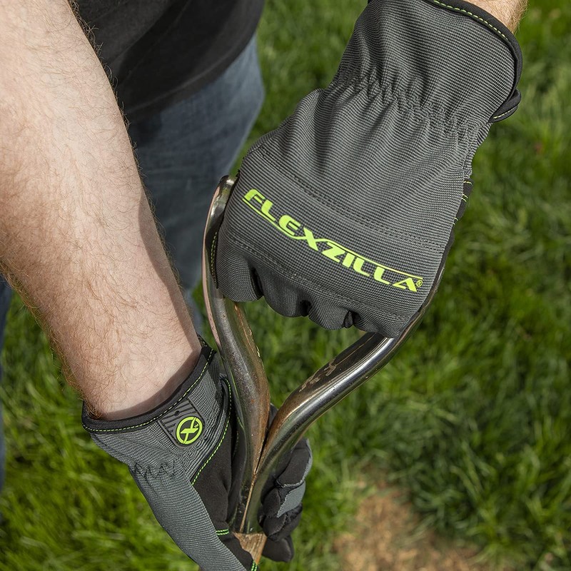 Flexzilla GH100XXL High Dexterity, Synthetic Leather, Black/Gray, XXL Utility Gloves,