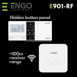 ENGO E901RF Wireless Thermostat 7 Day Programmable Central Heating Controller Gas Oil Combi Boiler Thermostat Heat Pump 5 Year Warranty
