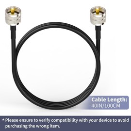 Superbat 1 m PL259 Jumper Cable Low Loss UHF VHF Cable 50 Ohm CB Radio Cable UHF Male to Male for CB Radio, Antenna Analyzer, Wi-Fi, SWR Meter, Amateur Radio, Shortwave Radio