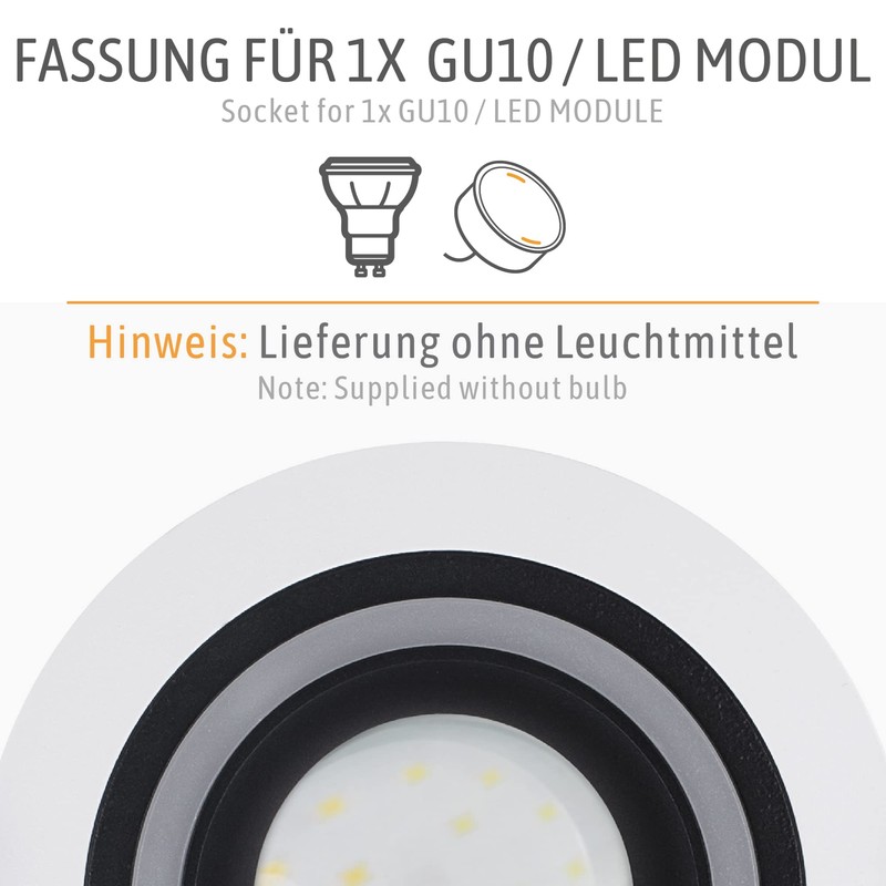 SSC-LUXon Matapo Design Recessed Ceiling Spotlight with Light Ring Socket
