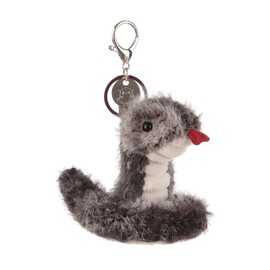 Apricot Lamb Viper Cute Key Chain Soft Stuffed Plush Keychain Toy for Kids Backpack Purse 10cm, black
