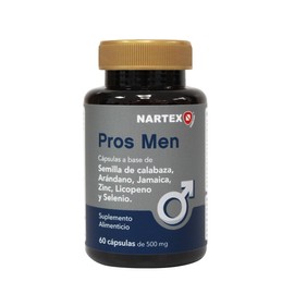 Pros Men Cápsulas Suplemento Alimenticio Hombre Semilla Calabaza Arándano Zinc Selenio Licopeno Nutrición Avanzada Bienestar Masculino Diario