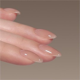 GAOY 16ml Rubber Base Gel, Jelly Builder Base Nail Gel Nude Sheer Pink, 3-in-1 Soak Off Nail Strengthener UV Light Cure, 02 Nude Jelly