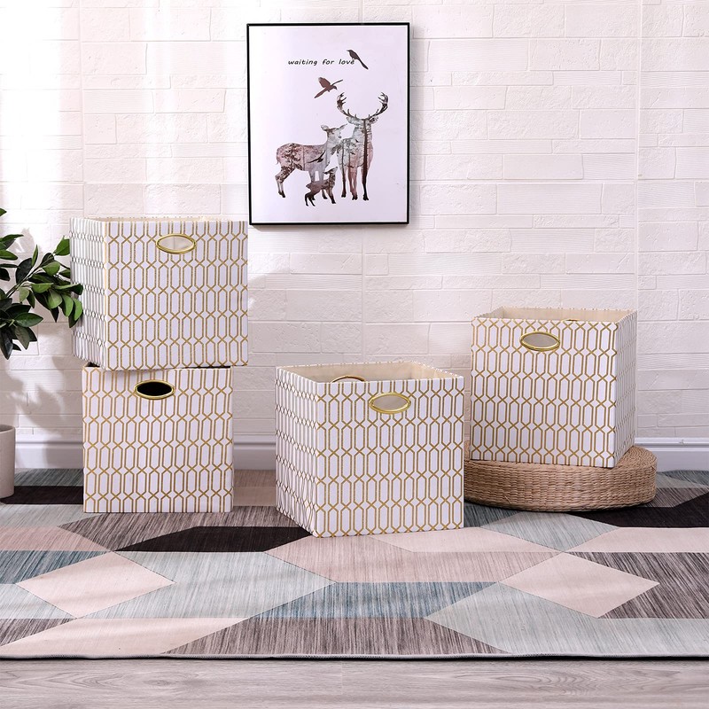 13×13×13 Storage Cube Bins, 13 Inch Foldable Fabric Storage Cubes