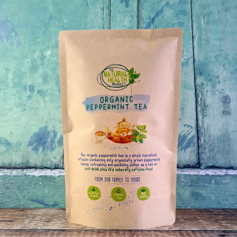 Organic Peppermint Tea Bags (50 Bags) By The Natural Health