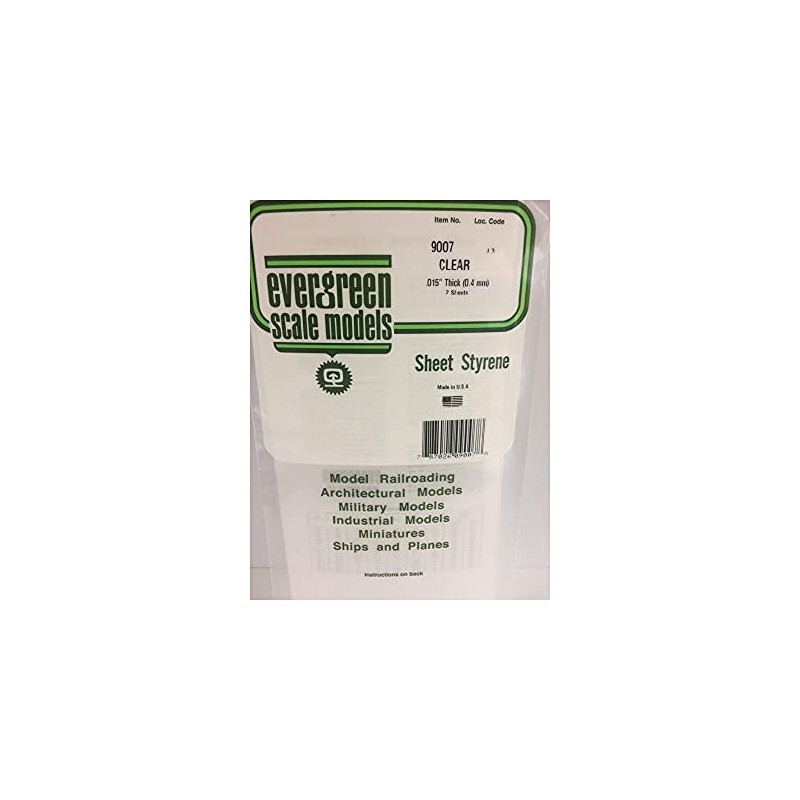 Evergreen 9007 Clear Polystyrene Sheet 150 x 300 x 0.38