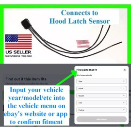 fits Chevy GMC Hood Latch Ajar Sensor Connector Pigtail Plug Alarm Wires Harness