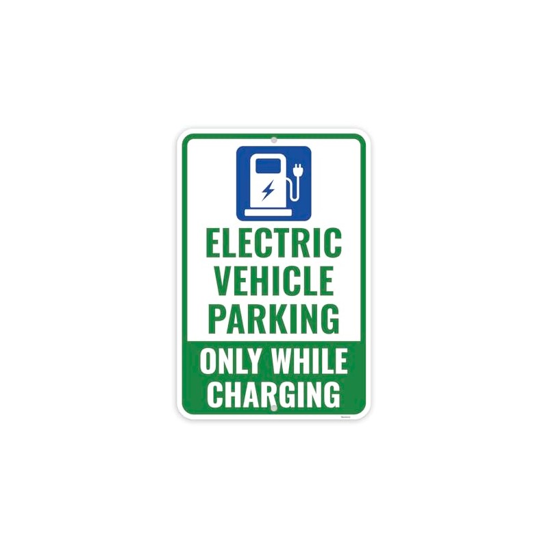 1PC Electric Vehicle Parking Sign, 18 x 12 Inches -